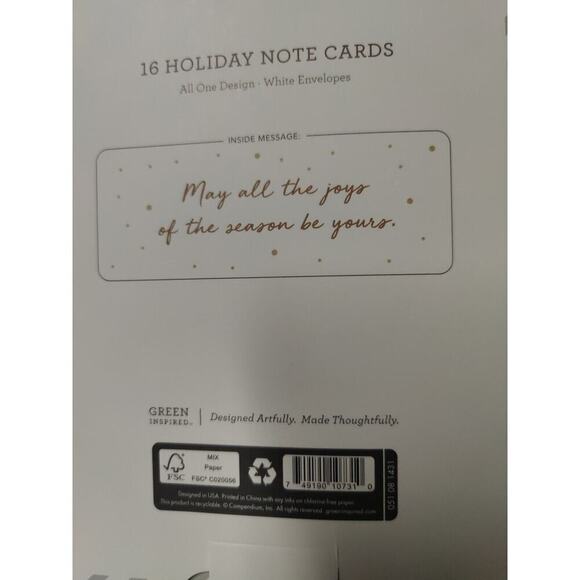 Forest Holiday Greeting Card Pack Christmas 16 CT Evening Green Inspired - Picture 9 of 10